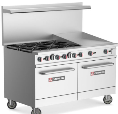 Cookline CR60-24G 60" Range, 6 Burner, 24" Griddle; 2 Ovens (362K BTU)