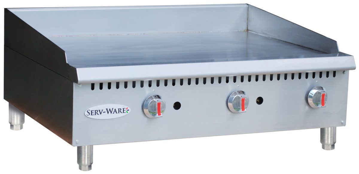 Serv-Ware SMGS-36 3 Burner Manual Griddle 36" W x 25.2" D x 15.3" H