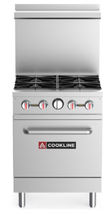 Cookline CR24-4 24" 4 Burner Range, 30K BTU x 4 Burners, 1 Oven (151K BTU)