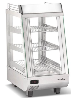 Marchia SHCC76 14” Heated Countertop Display, Front & Rear Access