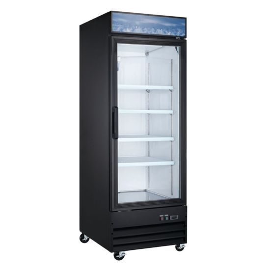 Coldline 1 Glass Swing Door Merchandising Freezer, 31"L x 31"D x 81"H BLACK