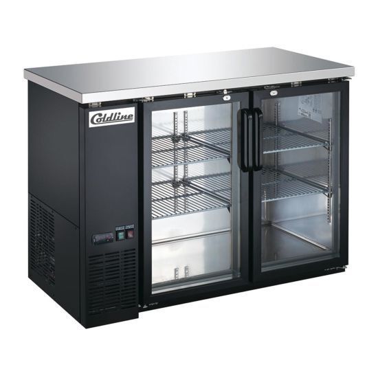 Coldline 48" Black body + 2 Glass doors
