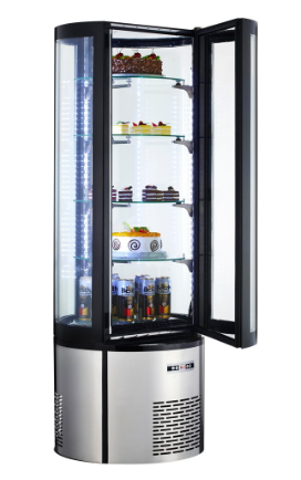 Marchia MVSR400 Vertical Standing Refrigerated Bakery Display, Curved Glass