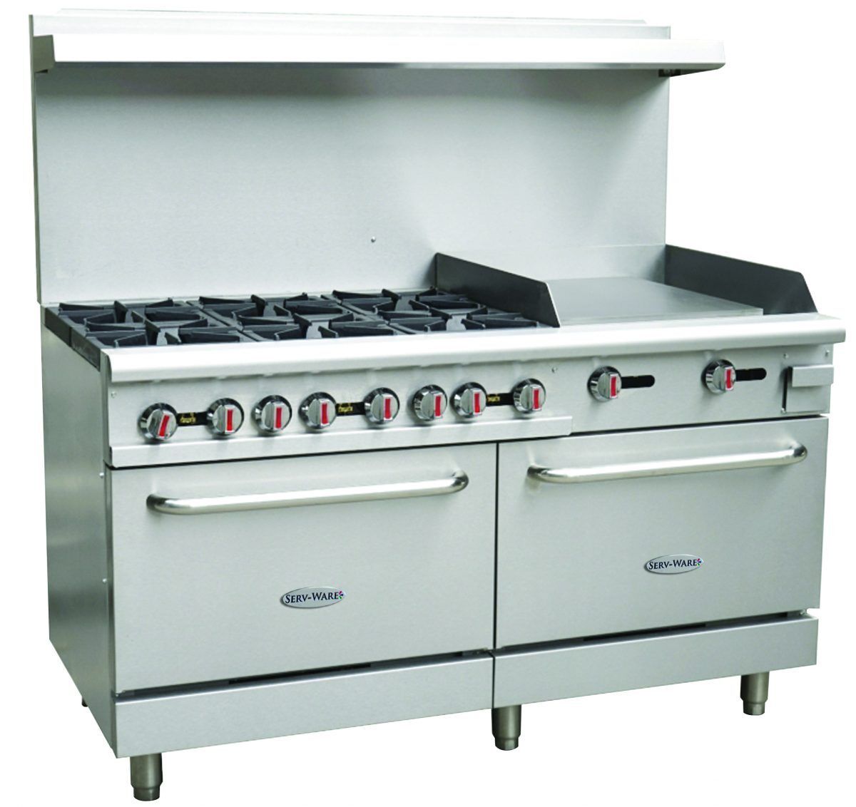 Serv-Ware SGR-6B-24G 6 Open top burners, 24" griddle, 2 ovens