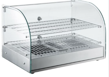 Marchia HCA45 22" Curved Glass Countertop Hot Food Display Warmer, Rear Access