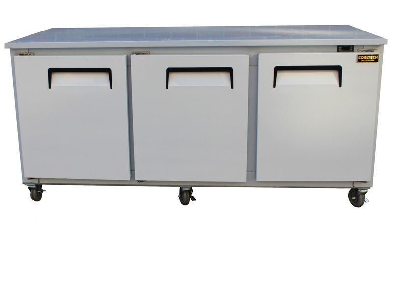 Cooltech 3-Door Low Boy Worktop Refrigerator 72"