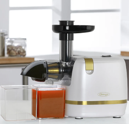 H3000RWH13 Omega Cold Press 365 Horizontal Compact Masticating Juicer, 3 Stage Auger,150 Watts, White