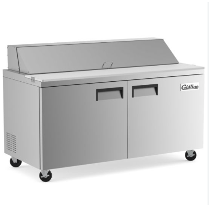 Coldline 60" Mega Top Refrigerated Sandwich Prep Table with Cutting Board and Food Pans