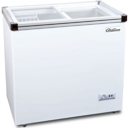 Coldline SD67 67” Flat Glass Top Ice Cream Freezer, 5 Baskets. 16.4 cu ft.