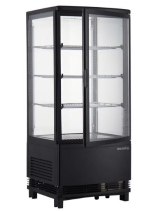 Marchia MDC78B 39" Vertical Countertop Display, 1 Glass Door, Black