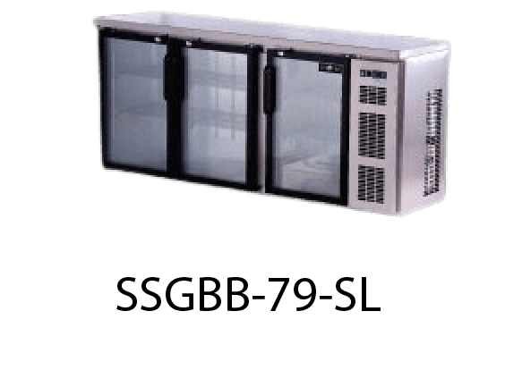 79" GLASS DOOR S/S BACK BAR