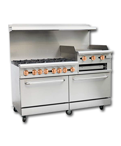 6-BURNER GAS RANGE W/OVEN & RAISED GRIDDLE