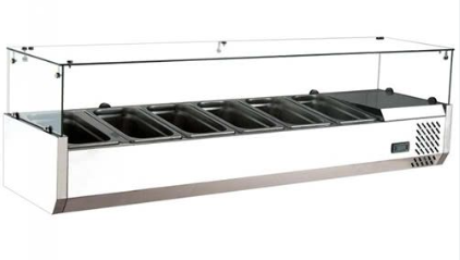 Marchia MTR6 60” RefrigeratedCountertop Salad Bar, Topping Rail