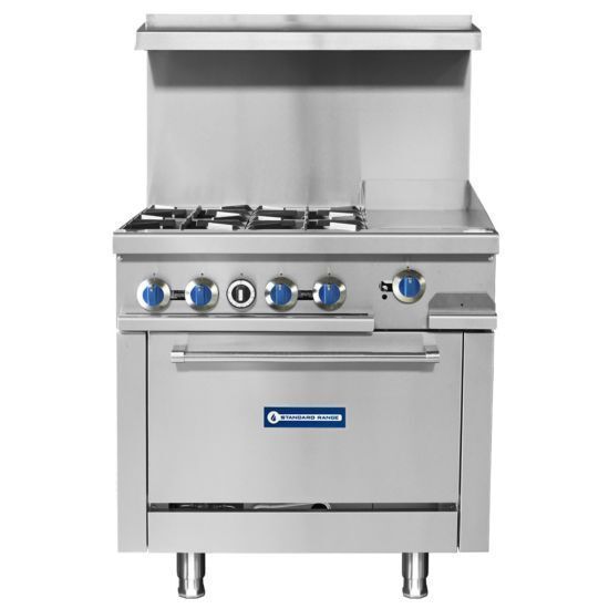 Standard Range SR-R36-12MG 36" Range - 4 top burners+12" top griddles and 1 standard oven