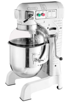PREPLINE B30M 28 Qt Gear Driven Commercial Planetary Stand Mixer with Guard, White Economy