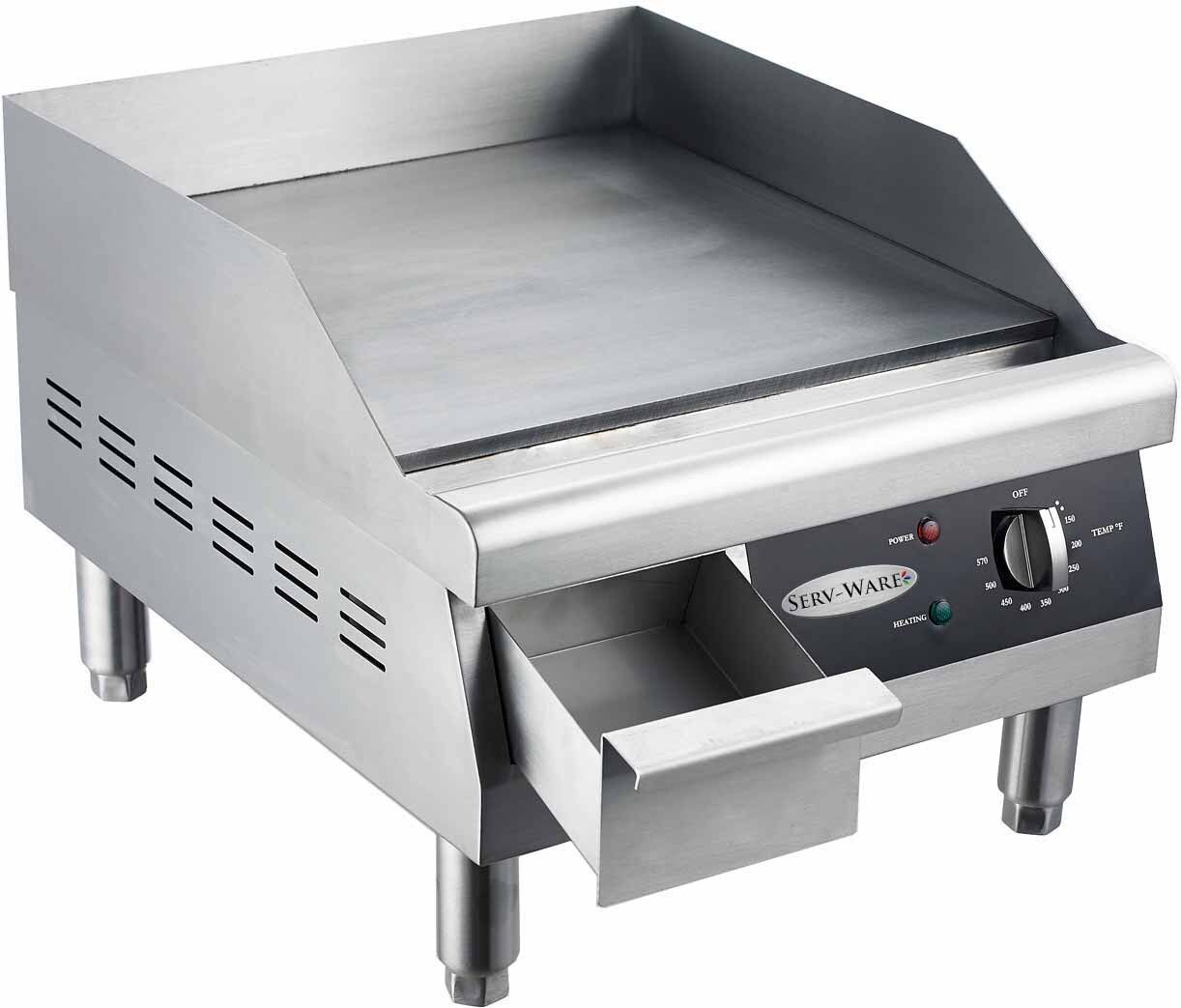Serv-Ware ETG-16 Electric Thermostatic Griddle 16" 16.14" W x 19.76" D x 9.40" H