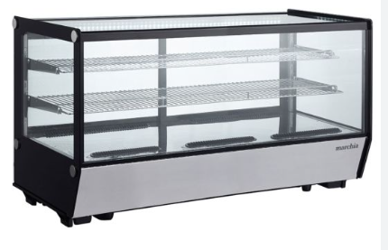Marchia MDC260-ST 48” Refrigerated Display Case, Black Color, Straight Glass