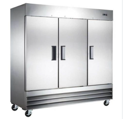 Coldline 3 Door Reach-In Freezer - Stainless Steel Interior & Exterior