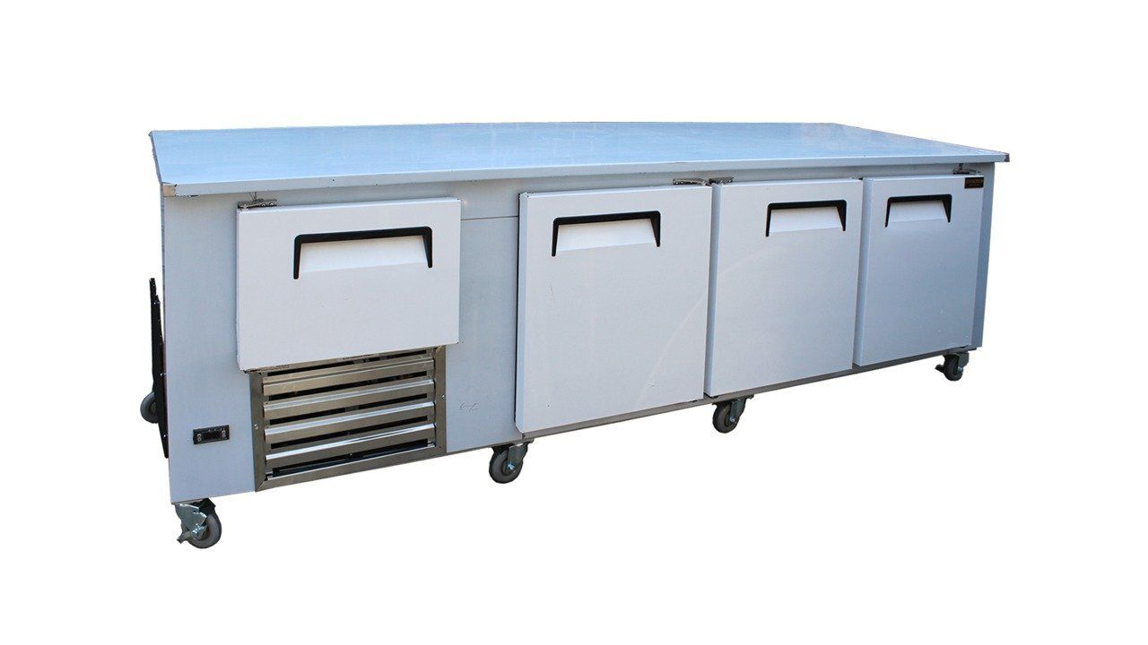 Cooltech 3-1/2 Door Low Boy Worktop Freezer 96"