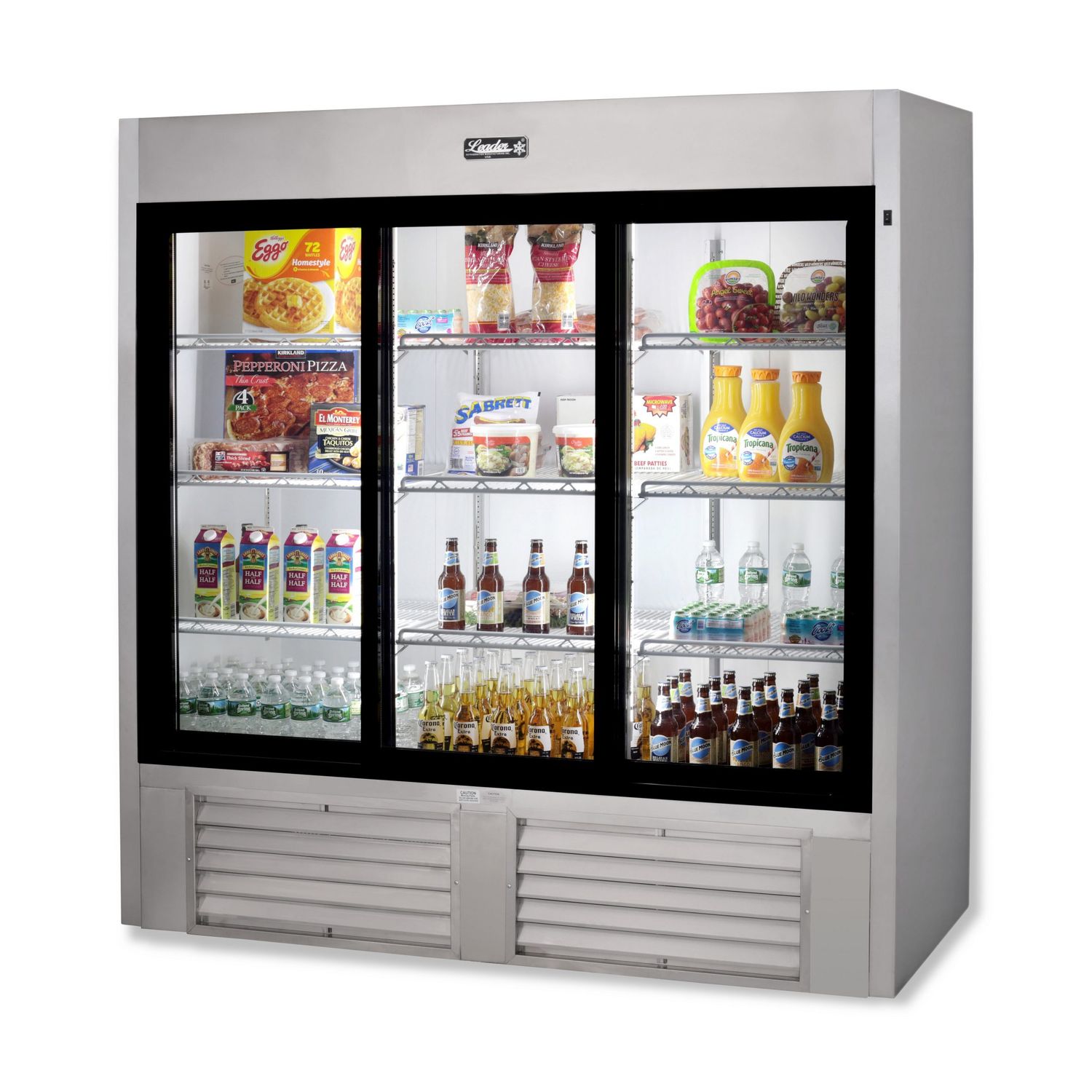 72" 3-SLIDING GLASS DOORS SODA CASE ETL APPROVED