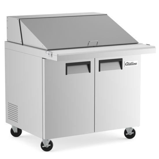 Coldline 36" Mega Top Refrigerated Sandwich Prep Table with Cutting Board and Food Pans