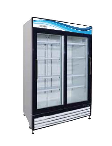 SERV-WARE 2-GLASS SLIDING DOOR MERCHANDISER REFRIGERATOR (54" W X 30.7" D X 79.5" H )