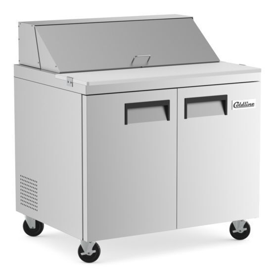 Coldline 36" Refrigerated Sandwich Prep Table with Cutting Board and Food Pans