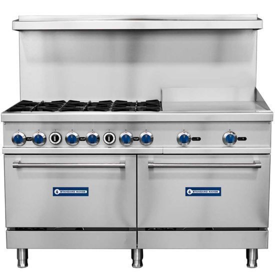 Standard Range SR-R60-24MG 60" Range - 6 top burners+24" griddles and 2 standard ovens