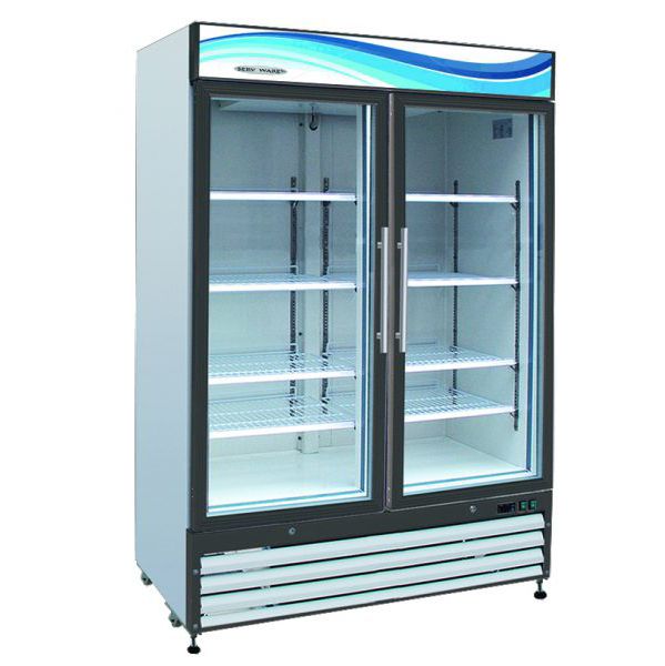 SERV-WARE 2-GLASS DOOR MERCHANDISER FREEZER (54" W X 32" D X 79.5" H )