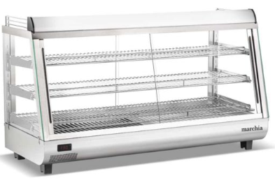 Marchia SHCC186 48” Heated Countertop Display, Front & Rear Access, Stainless Steel