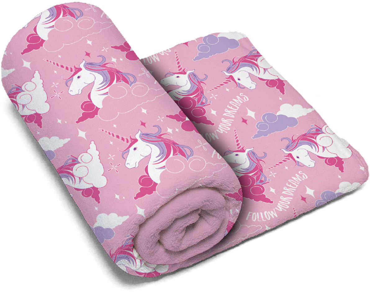 Arditex fleecedeken Unicorn 95 x 150 cm polyester roze