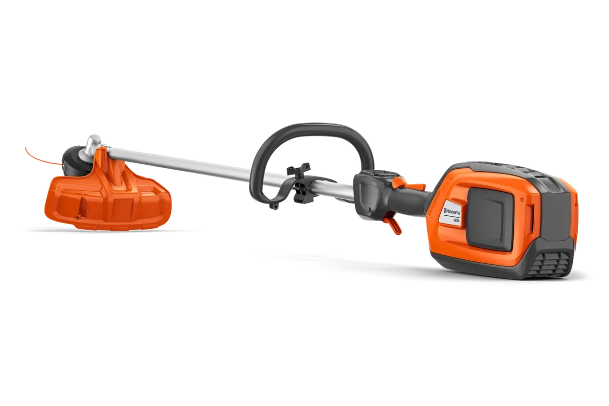 Husqvarna Accu 325iRJ met draadkop en messenschijf.