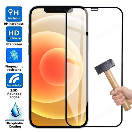 Full Cover iPhone X XR XS 11 12 13 Pro Clear Tempered Glass