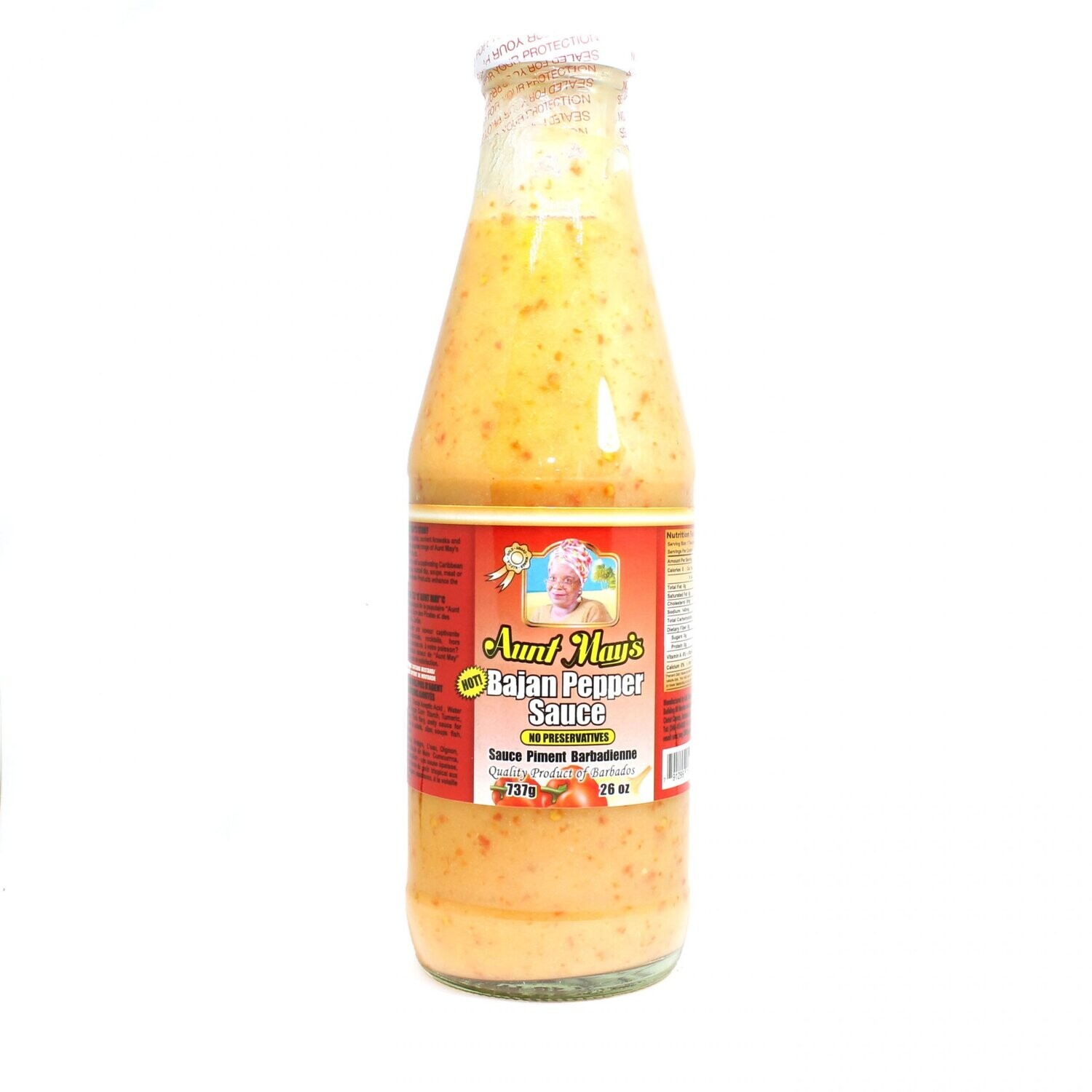 Aunt May's Hot Bajan Pepper Sauce 26oz