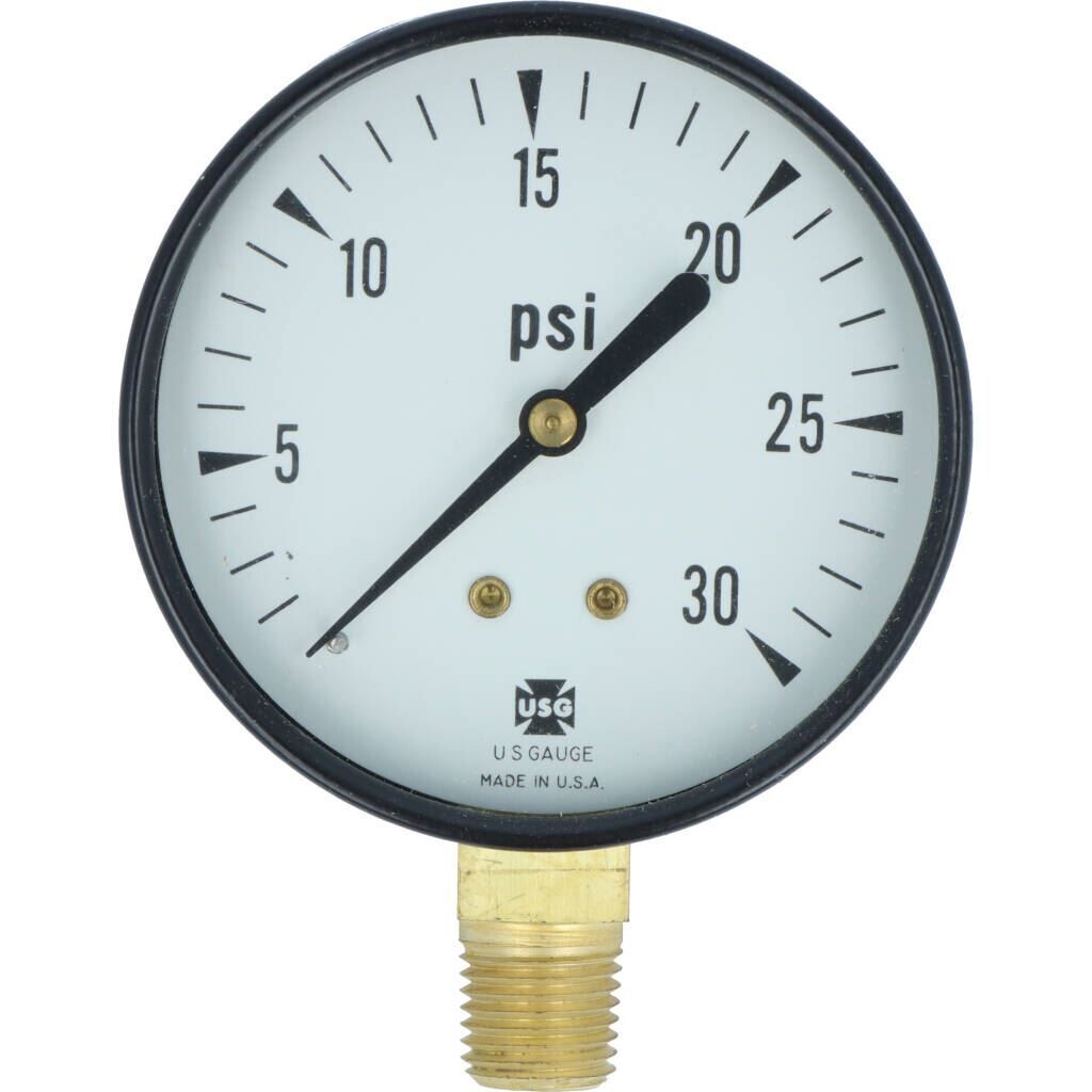 Gauge pressure 0-30 PSI 1/4