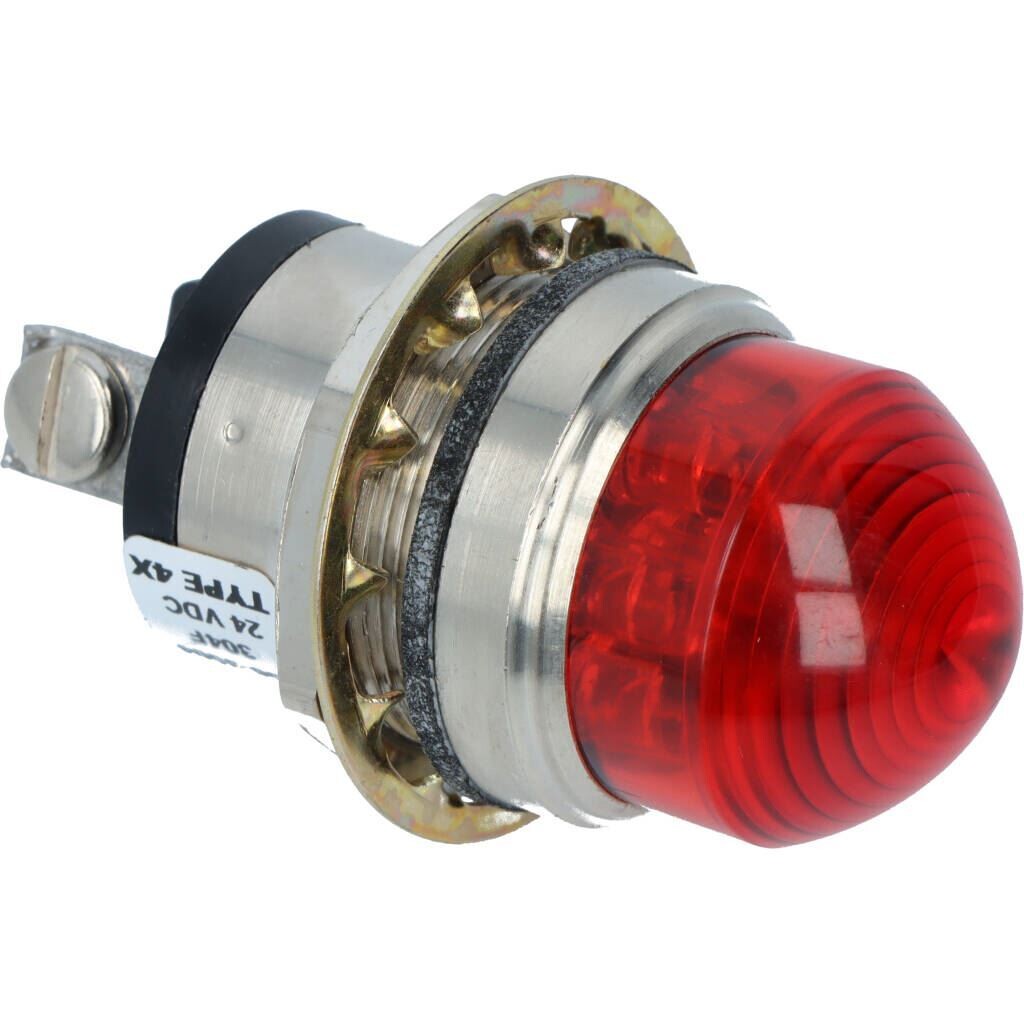 LED ind. 24Vdc Red, High density Dome Lens