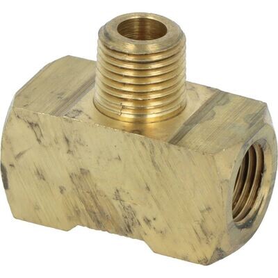 TEE, Branch, Male 1/8 MPT x 1/8 FPT,Brass