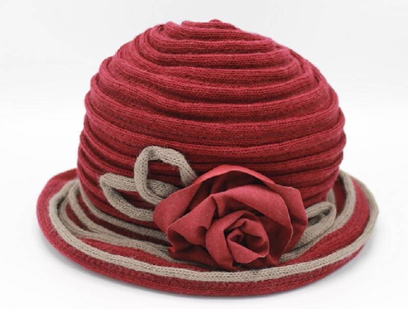 Bordeaux Chapeau avec Fleur Bordeaux Chapeau avec Fleur