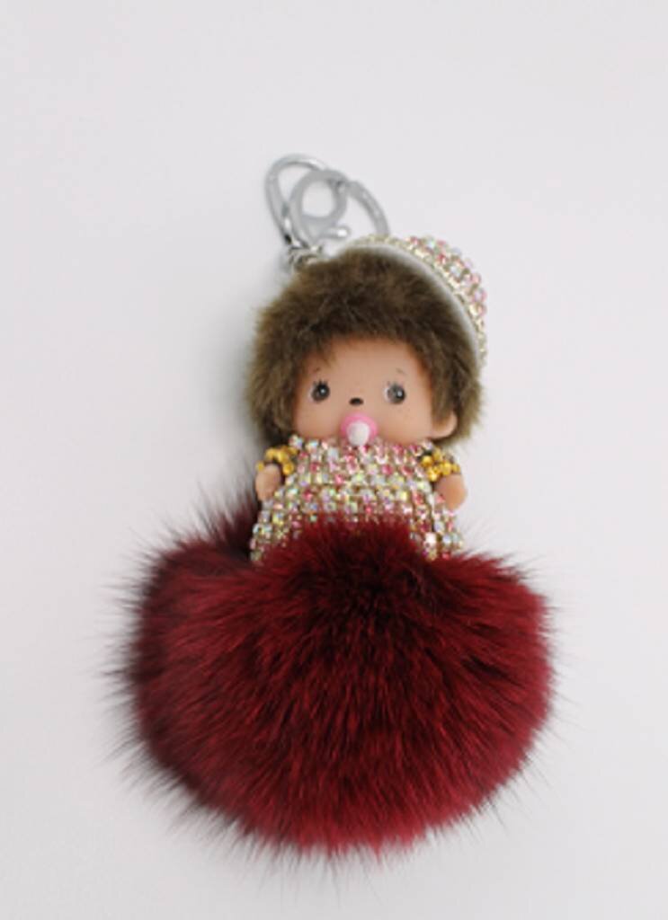 Porte-clés Poupée chapeau bordeaux Porte-clés Poupée chapeau bordeaux