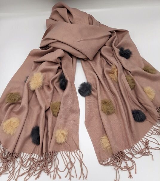 Sjaal Roze Pompom