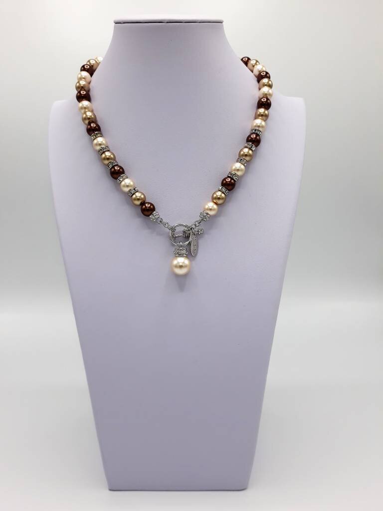 Necklace Pearl Brown Beige
