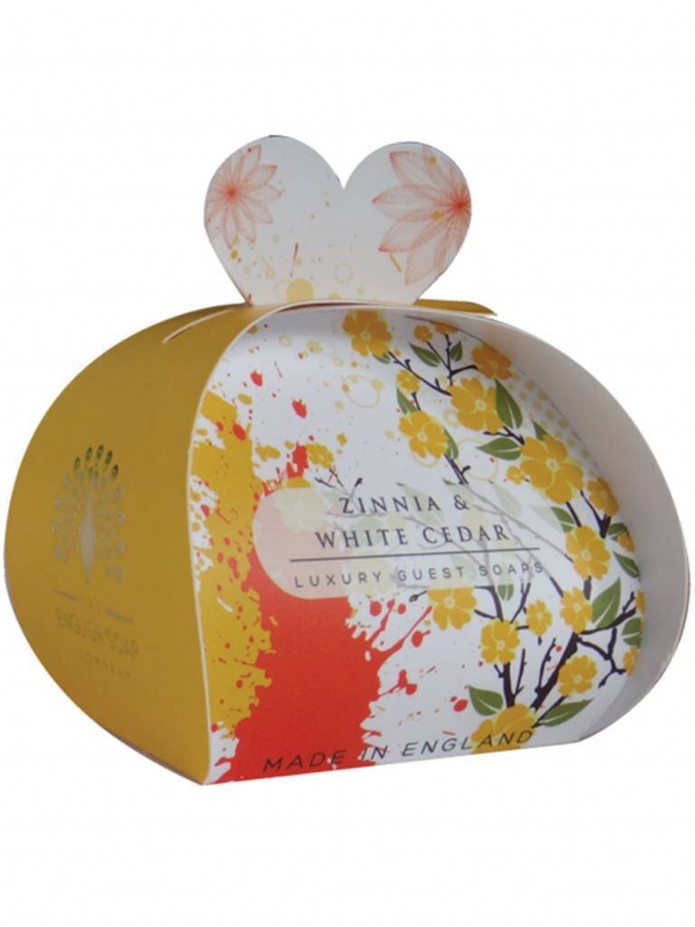 Zinnia & White Cedar guest soap