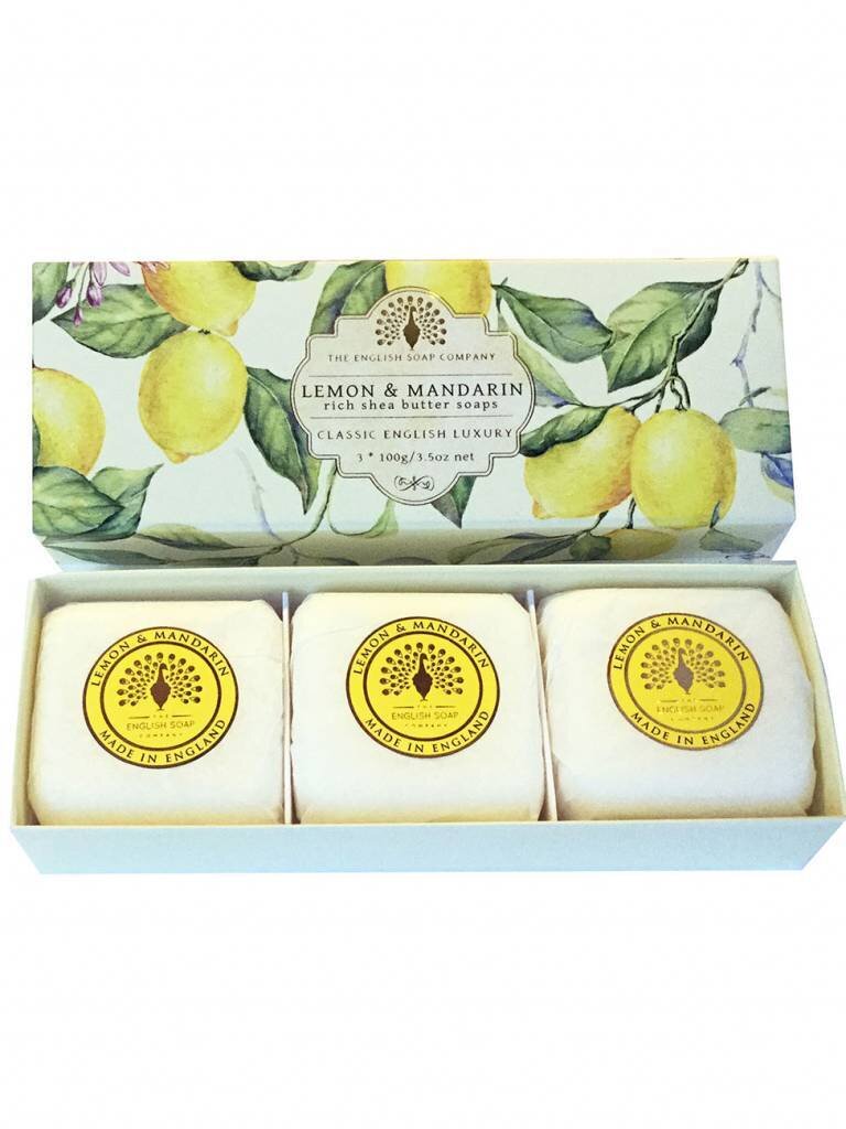 Lemon and Mandarin doos met zepen Lemon and Mandarin doos met zepen