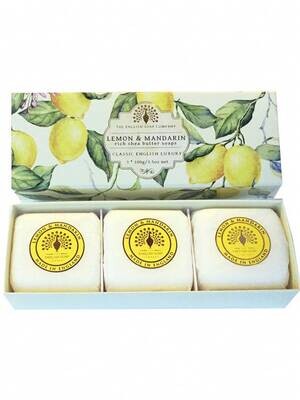 Lemon and Mandarin doos met zepen Lemon and Mandarin doos met zepen