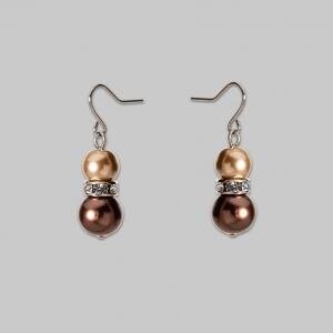 Pearl Brown Beige - Earrings