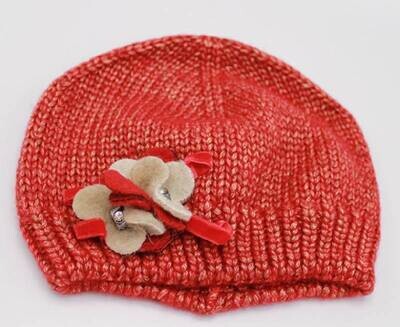 Bonnet Rouge avec Fleur