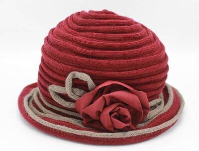Bordeaux Chapeau avec Fleur