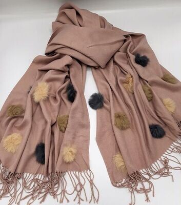 Scarve Pink Pompom