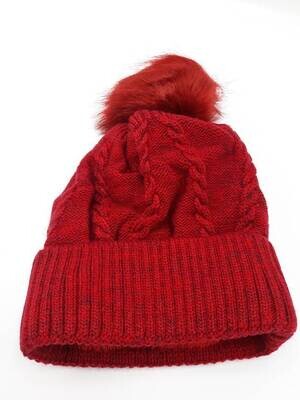 Cap Red Pompon