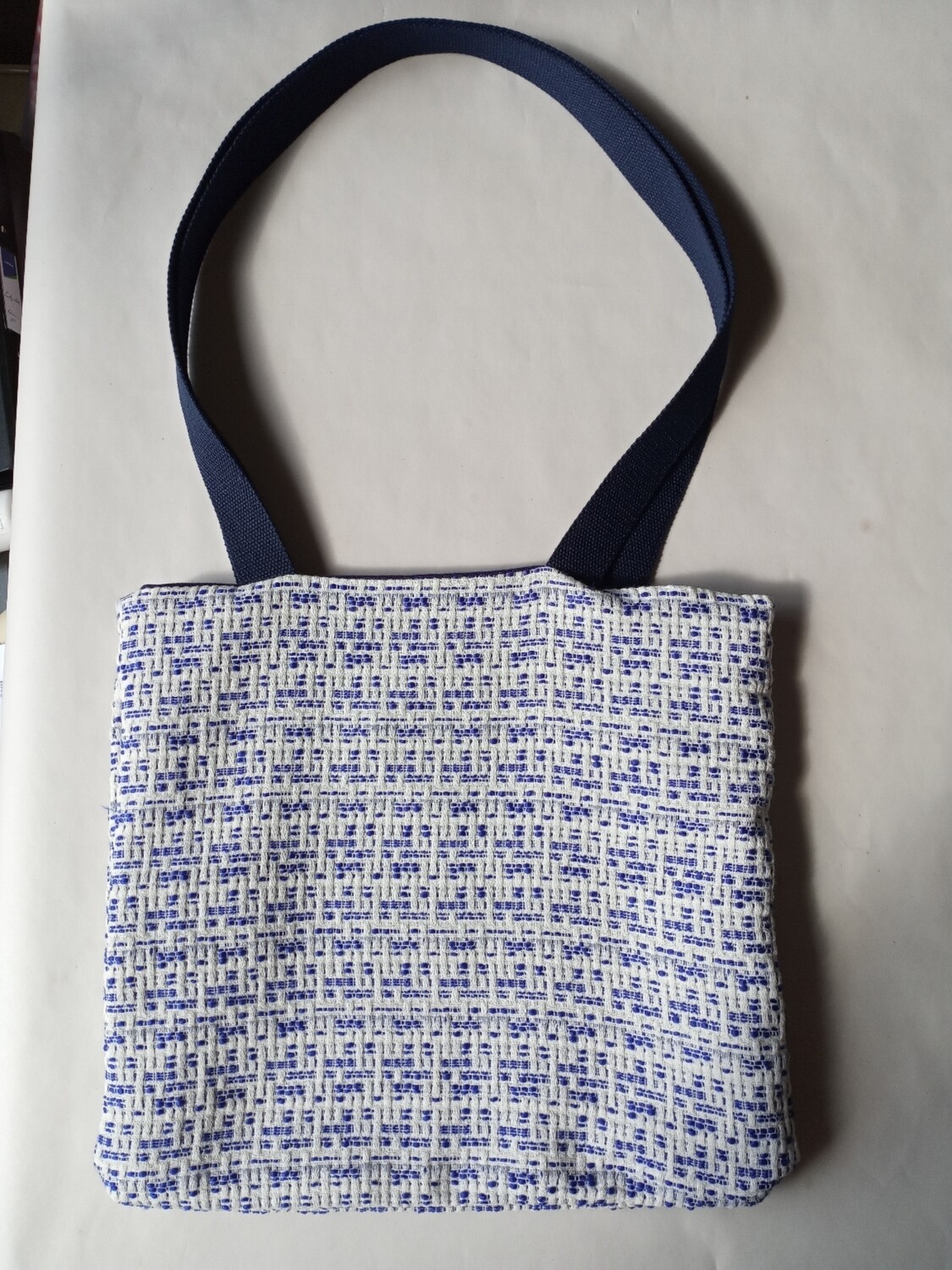 Totebag wit/ blauw